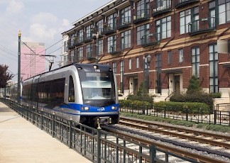 Transit-oriented development along the LYNX line. Photo by Charlotte Area Transit System.